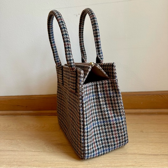 J.Crew - Houndstooth Wool-Blend Top Handle Satchel Bag - Picture 3 of 9